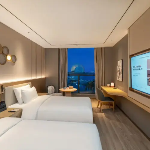 Riyuebei Twin Room With 180° (Smart Guest Control, Fridge, Smart Toilet, 65-Inch TV)