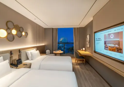 Riyuebei Twin Room With 180° (Smart Guest Control, Fridge, Smart Toilet, 65-Inch TV)