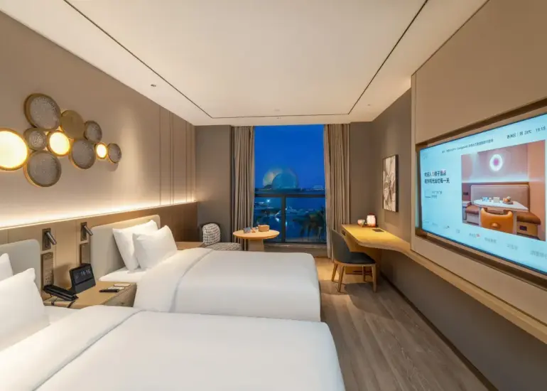 Riyuebei Twin Room With 180° (Smart Guest Control, Fridge, Smart Toilet, 65-Inch TV)